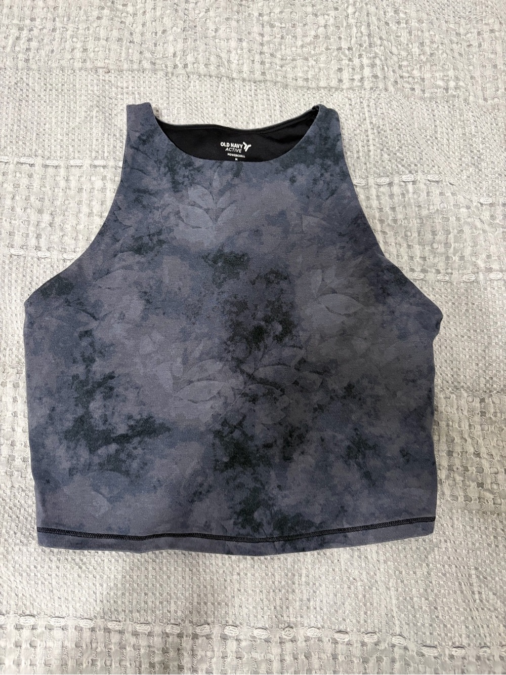 Old Navy Women's Navy Floral High-Neck Crop Top